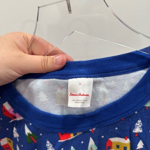 Hanna Andersson Christmas Village Blue Pajama Set Large Holiday Unisex - Picture 5 of 6